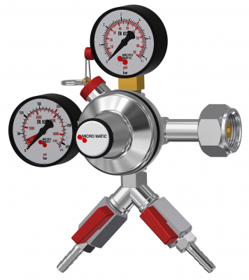 Редуктор Micro Matic Premium Plus 0-6/4bar 2 выхода, вентили отсечки в Перми